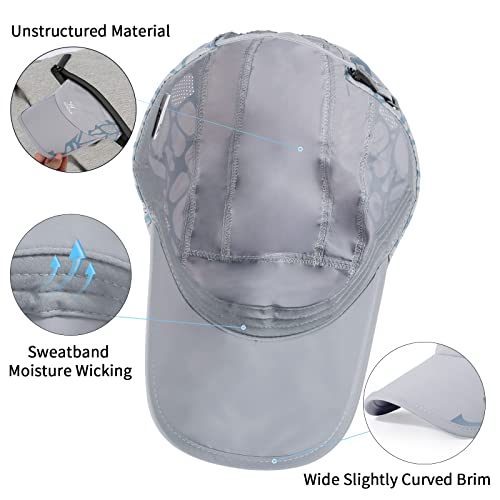 Running Hat Mesh Quick Dry Hat Baseball Cap for Women Men - color: Navyblue+lightgrey