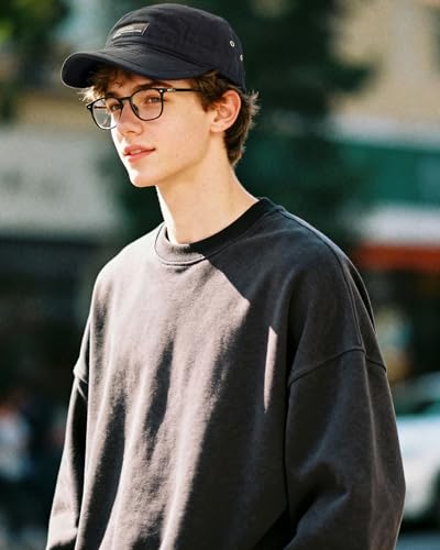 CLAPE Short Brim Baseball Cap 5 Panel Hat Soft Short Bill Trucker Cap Flat Snapback Hats Casual Outdoor Fitted Cap Dad Hats - color: Dy09-black