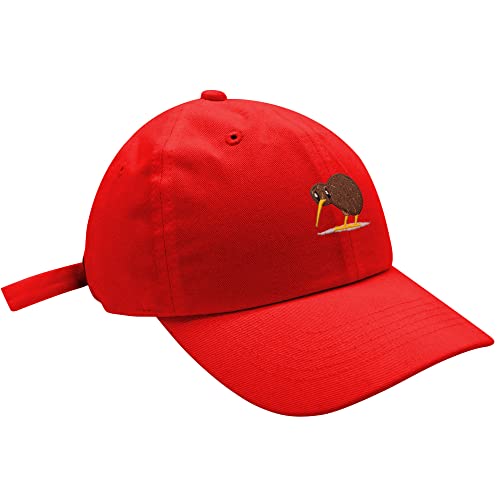 JPAK Kiwi Bird Baseball Cap Embroidered Cotton Dad Hat - Funny - color: Red