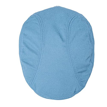 BOTVELA Men Cotton Twill Newsboy Flat Hat Fitted Cap - color: Light Blue, size: 7 7/8