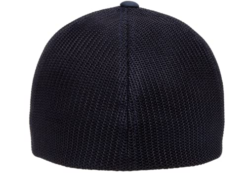 Flexfit 6511 Fitted Mid-Profile Stretchable Mesh Panels Trucker Cap - color: Dark Navy, size: Large-X-Large