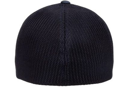 Flexfit 6511 Fitted Mid-Profile Stretchable Mesh Panels Trucker Cap - color: Dark Navy, size: Large-X-Large