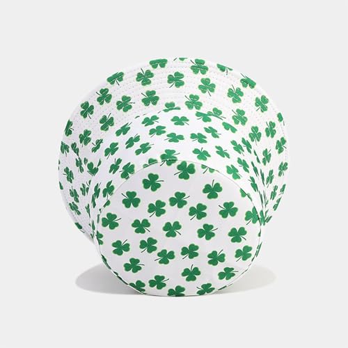 Bucket Hat for Women Men, Cotton Reversible Double Side Wear Sun Hats Beach Fisherman Hat - color: St Patrick's Day