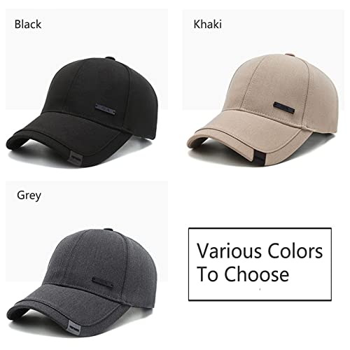 Vintage Cotton Dad Hat with Double Layer Peaks Adjustable Baseball Cap Trendy Trucker Hat for Mens Headwear - color: Black