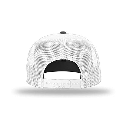 Richardson 511 Wool Blend Flatbill Trucker Snapback Adjustable Cap - color: Black/White
