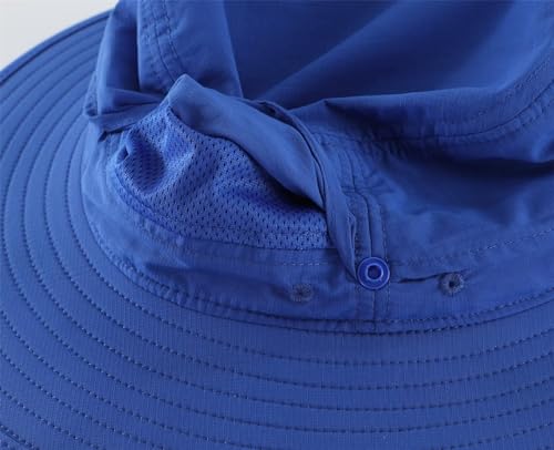Connectyle Sun Hat for Men Women Outdoor UV Protection Safari Hat for Fishing Hiking Gardening Breathable Cowboy Hat UPF50 - color: Royal Blue