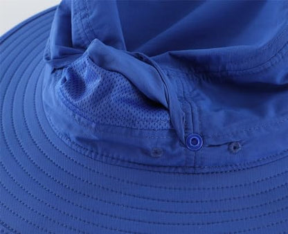 Connectyle Sun Hat for Men Women Outdoor UV Protection Safari Hat for Fishing Hiking Gardening Breathable Cowboy Hat UPF50 - color: Royal Blue