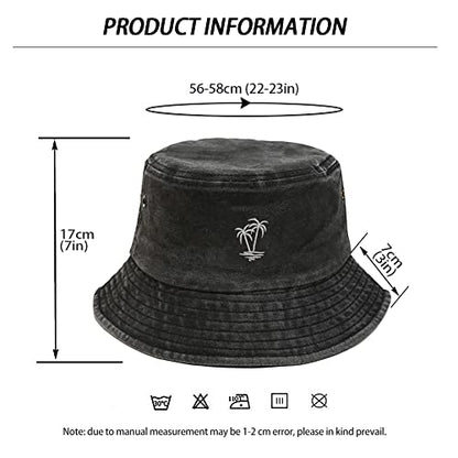 Unisex Bucket Hat Summer UPF 50+ Sun Protection Outdoor Beach Fishing Travel Hiking Hat - color: Coconut Tree