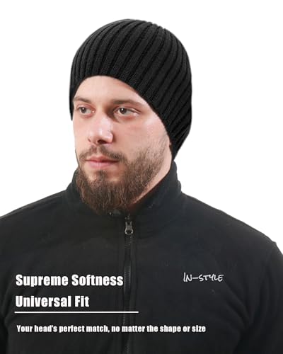 Wool Knit Beanie Hats for Men Women,Cuffless Winter Skull Caps - color: 1-apricot