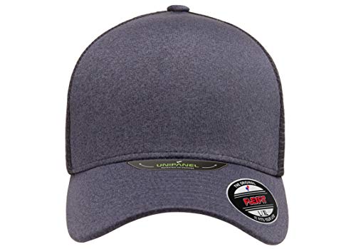 Flexfit Melange Unipanel Trucker Cap - color: Navy, size: Small-Medium