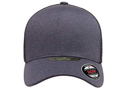 Flexfit Melange Unipanel Trucker Cap - color: Navy, size: Small-Medium