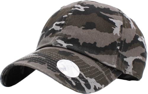 KBETHOS® Classic Washed Cotton Baseball Cap - color: Black Camo