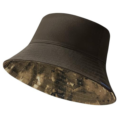 UPF 50+ Reversible Sun Hat - color: Brown/Brown Camo, size: Medium
