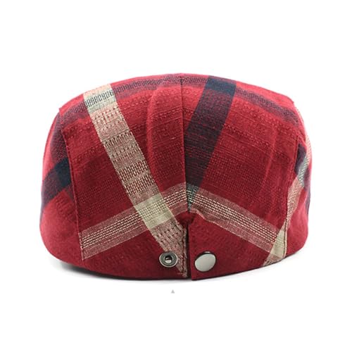 2 Pack Mens Newsboy Flat Cap Plaid Ivy Gatsby Cabbie Driving Golf Hat Beret - color: 2 Pcs Set H