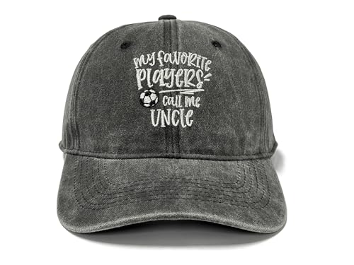 Adjustable Embroidery Hat for Men Women, Gift Baseball Cap for Adult - color: Soccer Uncle (Washed Black)