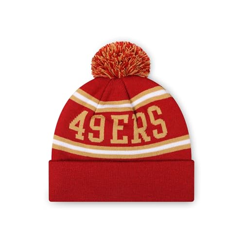 FOCO NFL Unisex-Adult NFL Team Logo Stripe Pom Beanie Hat