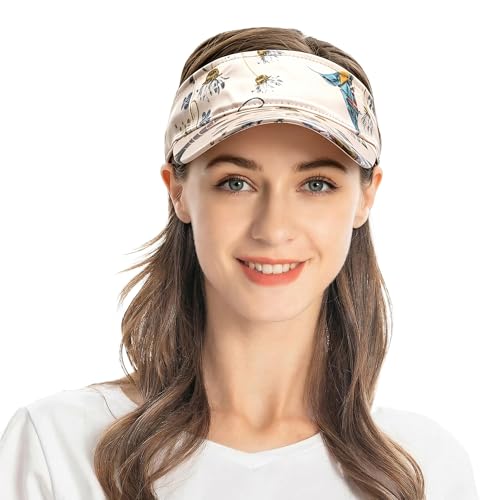 ZLYC Print Sports Sun Visors for Women Girls - color: Pattern Beige