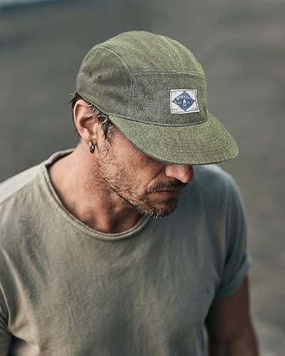 Croogo 5 Panel Hat Flat Brim Baseball Cap for Men Women Vintage Streetwear - color: 5p02-green