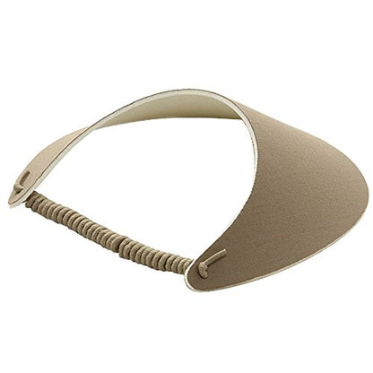 MG Women's Cotton Solid String Sun Visor Hat - color: Khaki