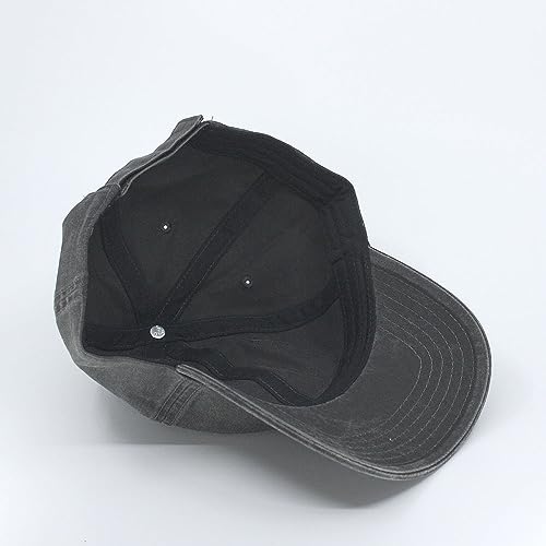 Plain Washed Cotton Adjustable 6 Panel Dad Hat Baseball Cap - color: Black