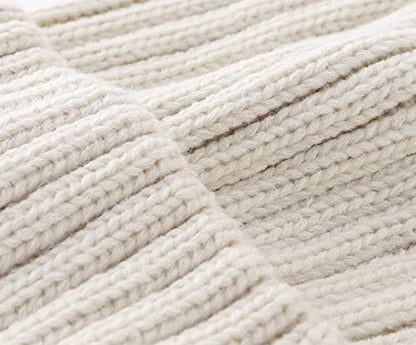 Connectyle Women's Rib Knit Cuffed Beanie Hat Stretch Acrylic Winter Hat Thick Warm Snow Ski Cap - color: Beige