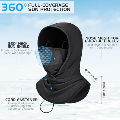 GXCROR Cooling Breathable Balaclava Face Mask Sun UV Protection Hood Shiesty Mask for Cycling Fishing Running - color: Black