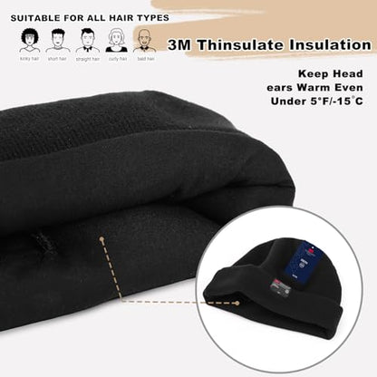 MOREOK Winter Beanie for Men Women, -30℉ 3M Thinsulate Warm Knit Hat - size: Small-Large