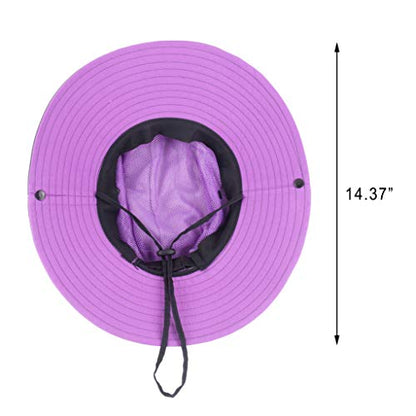 Muryobao Women's Ponytail Sun Hat UV Protection Foldable Mesh Wide Brim Beach Fishing Hat - color: Purple