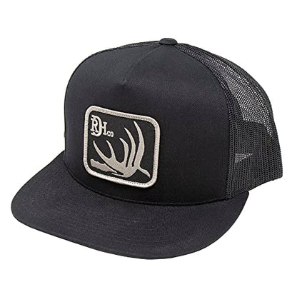 Red Dirt Hat Company Wildlife Hat | 5-Panel Western Adjustable Snapback Cap - color: Deer Shed - Black