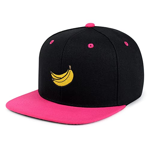 JPAK Banana Fruit Hip-Hop Snapback Hat Embroidered Baseball Cap Monkey - color: 21. Black/Pink