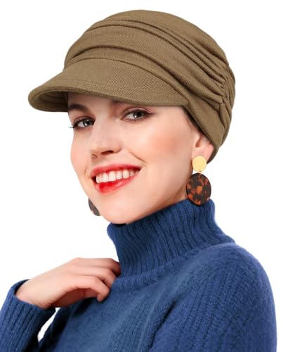 Newsboy Chemo Hat for Women - Soft Cap with Brim for Cancer & Alopecia - color: Yellow
