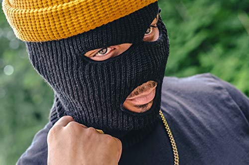 Quality Full Face Knit Ski Mask Beanie Men Women Unisex One Hole Three Hole Winter Headwear Face Mask Protection - color: Burgundy