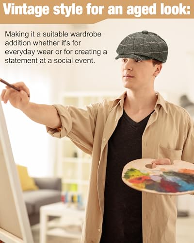 Suhine 6 Pcs Newsboy Cap for Men Octagonal Hat 8 Panel - style: Stylish