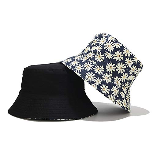 Unisex Print Double-Side-Wear Reversible Bucket Hat - color: Chrysanthemum