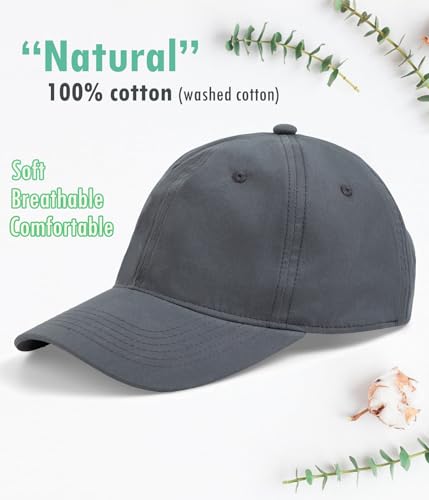 Hot Summer Baseball Cap, 35% Thinner Cotton Dad Hat Lightweight - color: Gray