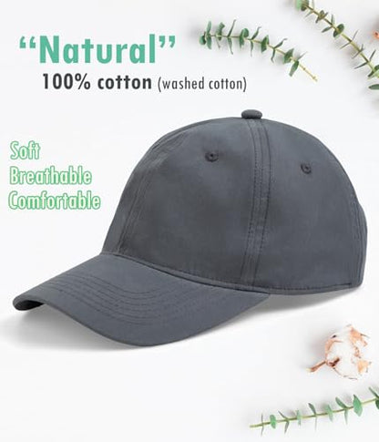 Hot Summer Baseball Cap, 35% Thinner Cotton Dad Hat Lightweight - color: Gray