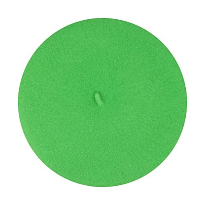 Gllutt Women Wool Beret Hat French Style Solid Color - color: Classic Green