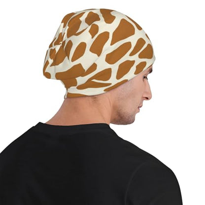 Beanie Hat for Men Women Slouchy Beanie Skull Sleep Cap Soft Lightweight Chemo Hat Stretch Cancer Headwear - color: Giraffe