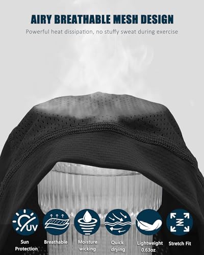 3PCS Cooling Breathable Skull Cap for Men Women Helmet Liner Caps - color: 3pcs(black+white+light Grey)