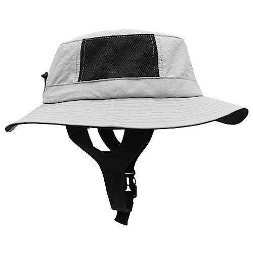 Men Bucket Hat Wide Brimmed Foldable Ladies Surf Sun Hat UPF50+ - color: Light Grey