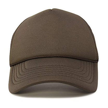 DALIX Solid Blank Trucker Hats Caps 2 Pack - color: Brown