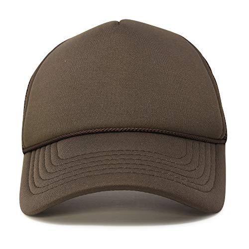 DALIX Solid Blank Trucker Hats Caps 2 Pack - color: Brown
