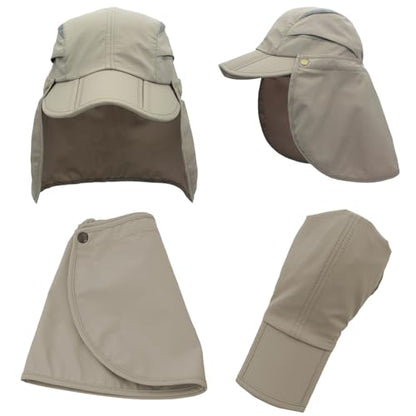 Hat with Neck Protection Detachable Multi-Purpose Summer Sun Hat Sun Protection Breathable Quick Dry UV Protection - color: Light Gray, size: Large
