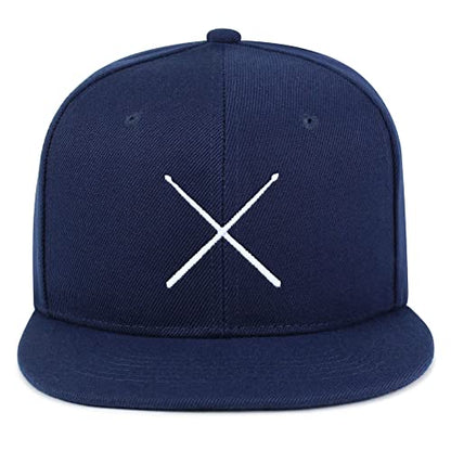 JPAK Drum Stick Hip-Hop Snapback Hat Embroidered Baseball Cap Drummer - color: 08. Navy