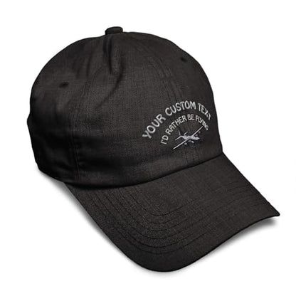 Speedy Pros Soft Baseball Hat Embroidered Dad Hat C-130 I'd Rather Be Flying Men & Ladies Baseball Cap Cotton - color: Dark Denim Personalized Text Here