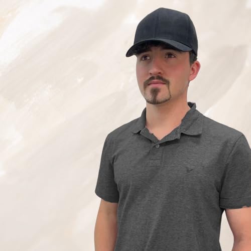 Suede Baseball Cap | Structured 6 Panel Hat for Men & Women | Adjustable Dad Hat | Polyester Suede Finish - color: Black