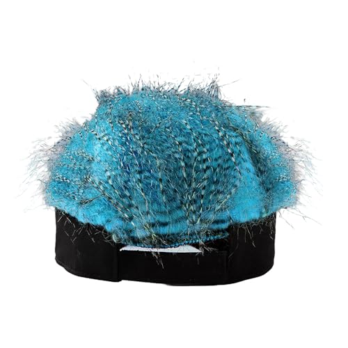 Mens Novelty Sun Visor Beach Hat Short Hair Wigs UV Protection Adjustable Golf Dad Cap Funny Hip Hop Rave Party Trucker Hat - color: Green & White