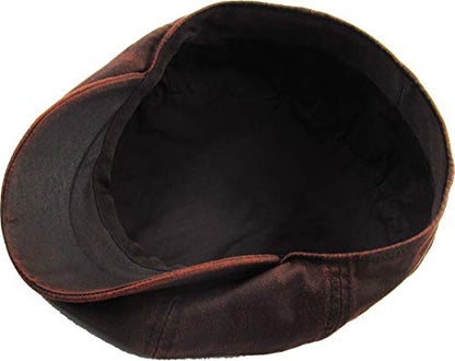 KBETHOS Leather Ascot Made in USA Ivy Collection Classic Newsboy Caps - color: (E) Pu Leather - Copper, size: Small-Medium