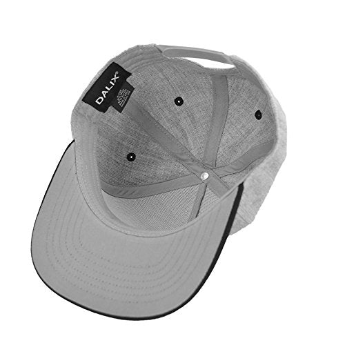 DALIX Premium Wool Blend Hat Flat Bill Cap Snapback Black Dark Gray Maroon Light - color: Light Gray/Black