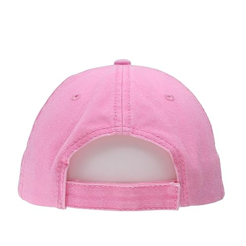 Plain Washed Cotton Adjustable 6 Panel Dad Hat Baseball Cap - color: Pink